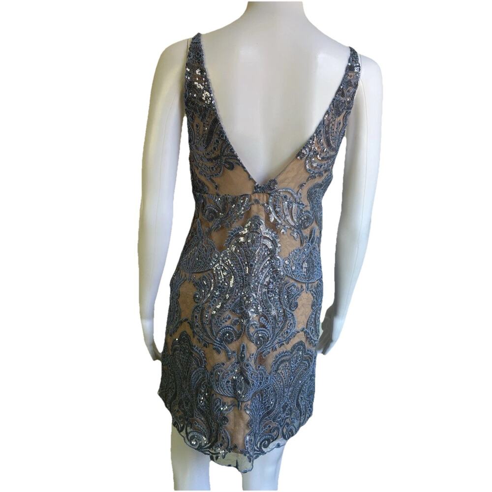 Free People Sundown Mini Dress NWT Size 2 Blue Sequin Embroidered Boho Party - Picture 14 of 15